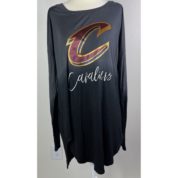 Cleveland Cavaliers Game Day Women's Med Long Sleeve Top Liquid Knit Spell Out - Picture 1 of 10